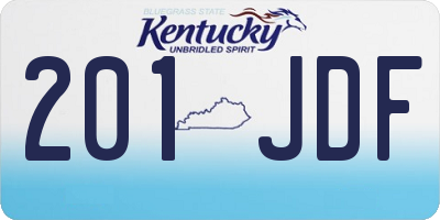 KY license plate 201JDF