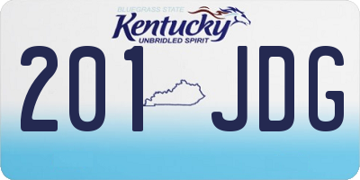 KY license plate 201JDG