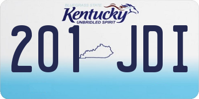 KY license plate 201JDI