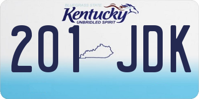 KY license plate 201JDK