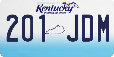 KY license plate 201JDM