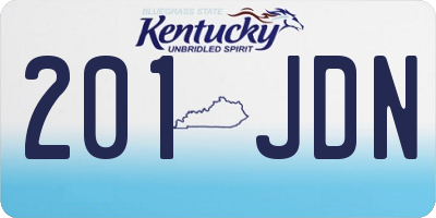 KY license plate 201JDN