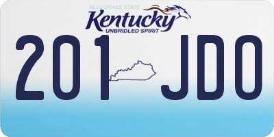 KY license plate 201JDO