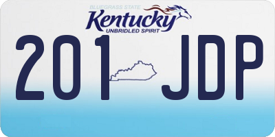 KY license plate 201JDP