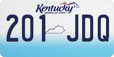 KY license plate 201JDQ