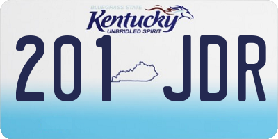 KY license plate 201JDR