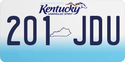 KY license plate 201JDU