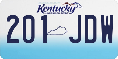 KY license plate 201JDW