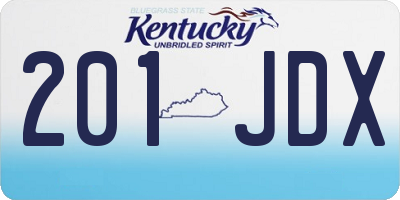 KY license plate 201JDX