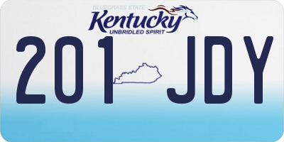 KY license plate 201JDY