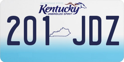 KY license plate 201JDZ