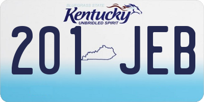 KY license plate 201JEB