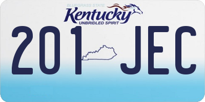 KY license plate 201JEC