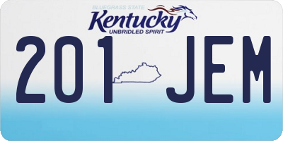 KY license plate 201JEM