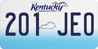 KY license plate 201JEO
