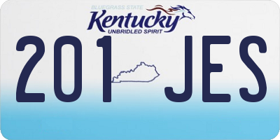 KY license plate 201JES