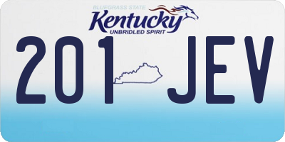 KY license plate 201JEV