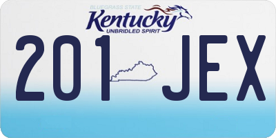 KY license plate 201JEX