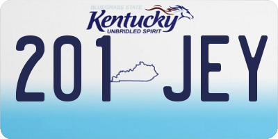 KY license plate 201JEY