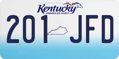 KY license plate 201JFD