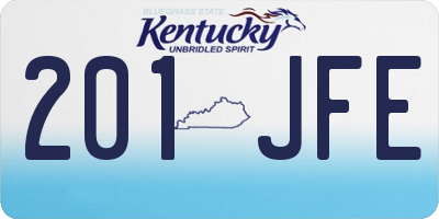 KY license plate 201JFE
