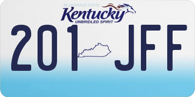 KY license plate 201JFF
