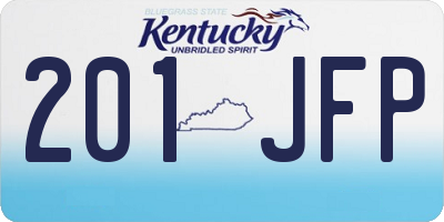 KY license plate 201JFP