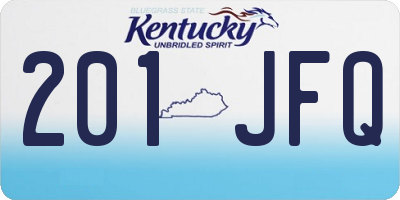 KY license plate 201JFQ