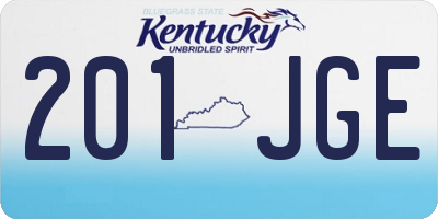 KY license plate 201JGE