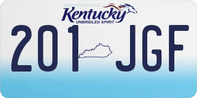 KY license plate 201JGF