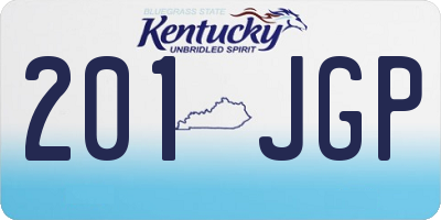 KY license plate 201JGP