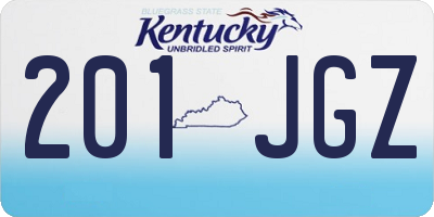 KY license plate 201JGZ