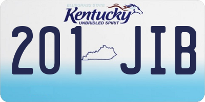 KY license plate 201JIB