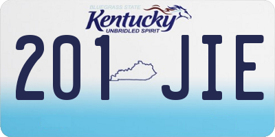 KY license plate 201JIE