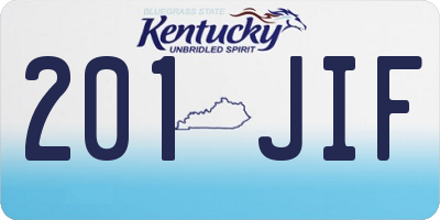 KY license plate 201JIF