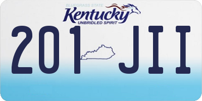 KY license plate 201JII