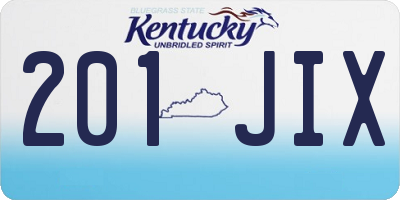 KY license plate 201JIX