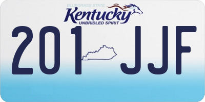KY license plate 201JJF
