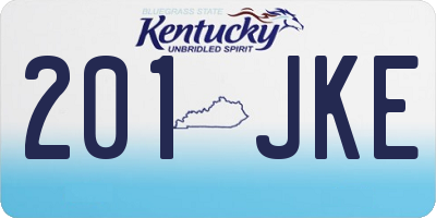 KY license plate 201JKE