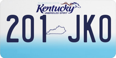 KY license plate 201JKO