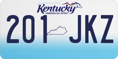 KY license plate 201JKZ