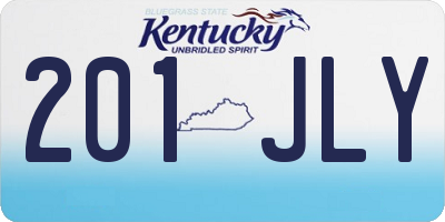 KY license plate 201JLY
