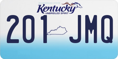KY license plate 201JMQ