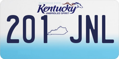 KY license plate 201JNL