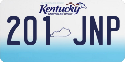 KY license plate 201JNP