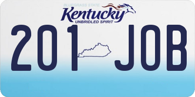 KY license plate 201JOB