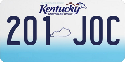 KY license plate 201JOC