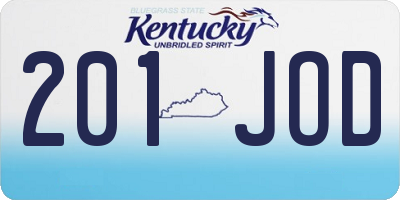 KY license plate 201JOD