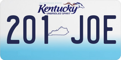KY license plate 201JOE