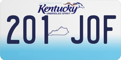 KY license plate 201JOF